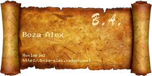 Boza Alex névjegykártya